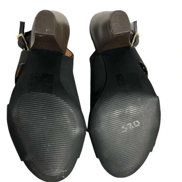 QUPID Slip on heels w Ankle Strap Blk Sz 5.5 - Picture 7 of 10